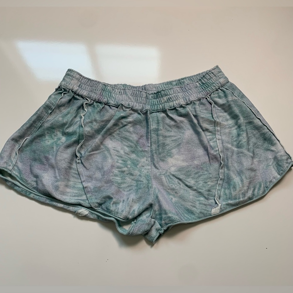 Out from Under Terry Sweat Shorts Tie Dye Blue‎  Large